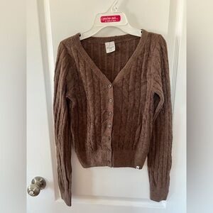 KIDS Abercrombie & Fitch Brown Cable Knit Cardigan